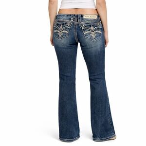 Rock Revival Jenna Bootcut Jeans Women's Embellished Pockets Low-Rise